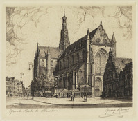 KG 09507
<br/>
Sint Bavo aan de Grote markt te Haarlem
<br/>
<em>Keens, Georg (pseudoniem) (1878-1956)</em>